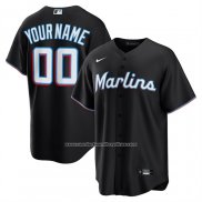 Camiseta Beisbol Hombre Miami Marlins Alterno Replica Personalizada Negro1