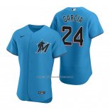 Camiseta Beisbol Hombre Miami Marlins Avisail Garcia Autentico Alterno Azul