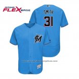 Camiseta Beisbol Hombre Miami Marlins Caleb Smith Flex Base Autentico Collection Alterno 2019 Azul