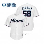 Camiseta Beisbol Hombre Miami Marlins Dan Straily Cool Base Primera 2019 Blanco
