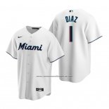 Camiseta Beisbol Hombre Miami Marlins Isan Diaz Replica Primera Blanco