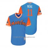 Camiseta Beisbol Hombre Miami Marlins J.t. Realmuto 2018 LLWS Players Weekend Real Azul