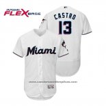 Camiseta Beisbol Hombre Miami Marlins Starlin Castro Flex Base Autentico Collection Primera 2019 Blanco