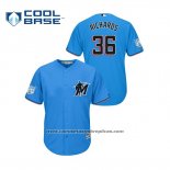 Camiseta Beisbol Hombre Miami Marlins Trevor Richards 2019 Entrenamiento de Primavera Cool Base Azul