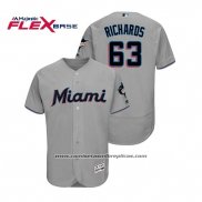 Camiseta Beisbol Hombre Miami Marlins Trevor Richards Flex Base Autentico Collection Road 2019 Gris