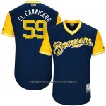 Camiseta Beisbol Hombre Milwaukee Brewers 2017 Little League World Series Carlos Torres Azul