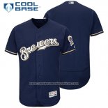 Camiseta Beisbol Hombre Milwaukee Brewers Azul Cool Base