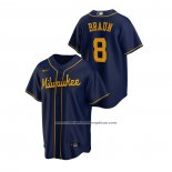 Camiseta Beisbol Hombre Milwaukee Brewers Ryan Braun Replica Alterno Azul