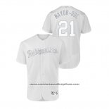 Camiseta Beisbol Hombre Milwaukee Brewers Travis Shaw 2019 Players Weekend Autentico Blanco