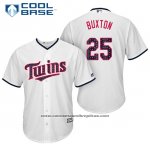 Camiseta Beisbol Hombre Minnesota Twins 2017 Estrellas y Rayas Byron Buxton Blanco Cool Base