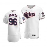 Camiseta Beisbol Hombre Minnesota Twins Aaron Sabato Autentico Primera Blanco
