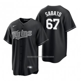 Camiseta Beisbol Hombre Minnesota Twins Aaron Sabato Replica 2021 Negro