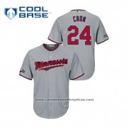 Camiseta Beisbol Hombre Minnesota Twins C.j. Cron 2019 Postemporada Cool Base Gris
