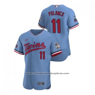 Camiseta Beisbol Hombre Minnesota Twins Jorge Polanco Autentico 2020 Alterno Azul