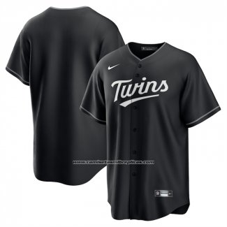 Camiseta Beisbol Hombre Minnesota Twins Lights Out Replica Negro