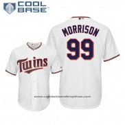 Camiseta Beisbol Hombre Minnesota Twins Logan Morrison Cool Base Primera Blanco