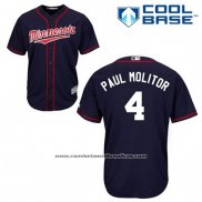 Camiseta Beisbol Hombre Minnesota Twins Paul Molitor 4 Azul Alterno Cool Base
