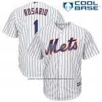Camiseta Beisbol Hombre New York Mets 1 Amed Rosario Blanco Cool Base
