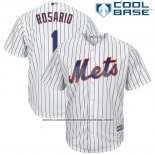 Camiseta Beisbol Hombre New York Mets 1 Amed Rosario Blanco Cool Base