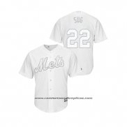 Camiseta Beisbol Hombre New York Mets Dominic Smith 2019 Players Weekend Replica Blanco