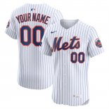 Camiseta Beisbol Hombre New York Mets Elite Personalizada Blanco