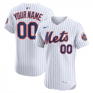 Camiseta Beisbol Hombre New York Mets Elite Personalizada Blanco