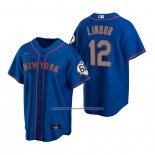 Camiseta Beisbol Hombre New York Mets Francisco Lindor Replica Azul