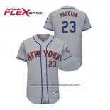 Camiseta Beisbol Hombre New York Mets Keon Broxton 150th Aniversario Patch Autentico Flex Base Gris