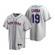 Camiseta Beisbol Hombre New York Mets Mark Canha Replica Road Gris