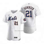 Camiseta Beisbol Hombre New York Mets Max Scherzer Autentico Primera Blanco
