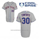 Camiseta Beisbol Hombre New York Mets Michael Conforto 30 Gris Cool Base