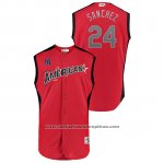Camiseta Beisbol Hombre New York New York Yankees 2019 All Star Workout American League Gary Sanchez Rojo