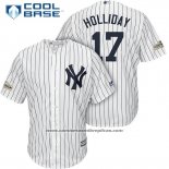 Camiseta Beisbol Hombre New York Yankees 2017 Postemporada Matt Holliday Blanco Cool Base