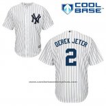 Camiseta Beisbol Hombre New York Yankees Derek Jeter 2 Blanco Primera Cool Base