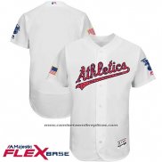 Camiseta Beisbol Hombre Oakland Athletics 2017 Estrellas y Rayas Blanco Flex Base