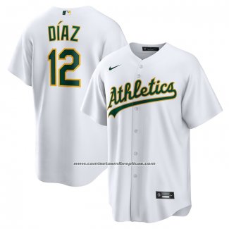 Camiseta Beisbol Hombre Oakland Athletics Aledmys Diaz Primera Replica Blanco