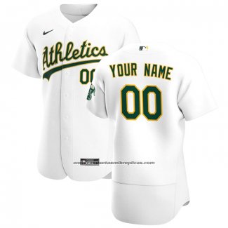 Camiseta Beisbol Hombre Oakland Athletics Personalizada Autentico Primera Blanco