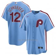 Camiseta Beisbol Hombre Philadelphia Phillies Kyle Schwarber Alterno 1st Replica Azul Claro