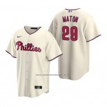 Camiseta Beisbol Hombre Philadelphia Phillies Nick Maton Replica Alterno Crema