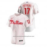 Camiseta Beisbol Hombre Philadelphia Phillies Rhys Hoskins Autentico Blanco