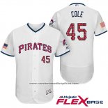 Camiseta Beisbol Hombre Pittsburgh Pirates 2017 Estrellas y Rayas Gerrit Cole Blanco Flex Base