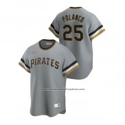 Camiseta Beisbol Hombre Pittsburgh Pirates Gregory Polanco Cooperstown Collection Road Gris