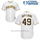 Camiseta Beisbol Hombre Pittsburgh Pirates Jeff Locke 49 Blanco Primera Cool Base