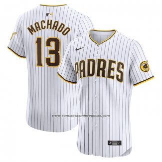 Camiseta Beisbol Hombre San Diego Padres Manny Machado Primera Elite Blanco