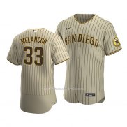 Camiseta Beisbol Hombre San Diego Padres Mark Melancon Sand Autentico Alterno Marron