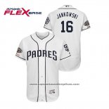 Camiseta Beisbol Hombre San Diego Padres Travis Jankowski 150th Aniversario Patch Flex Base Blanco