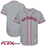 Camiseta Beisbol Hombre San Francisco Giants 2017 Estrellas y Rayas Gris Flex Base