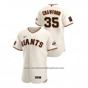 Camiseta Beisbol Hombre San Francisco Giants Brandon Crawford Autentico Blanco