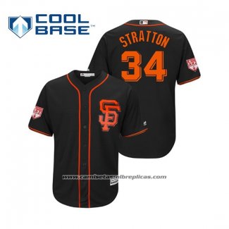 Camiseta Beisbol Hombre San Francisco Giants Chris Stratton Cool Base Entrenamiento de Primavera 2019 Negro