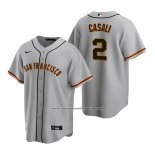 Camiseta Beisbol Hombre San Francisco Giants Curt Casali Replica Road Gris
